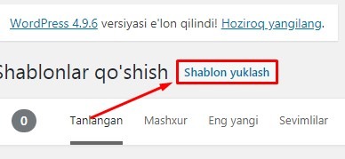 wordpressga shablon yuklash