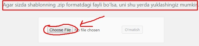 shablonning .zip formatdagi fayllarini yuklash