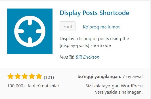 Display post. Display post